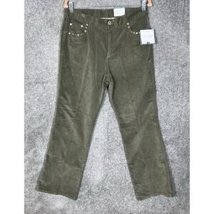 Sag Harbor Stretch Corduroy Bootcut‎ Jeans Pants Womens Size 8 Green Pockets NWT